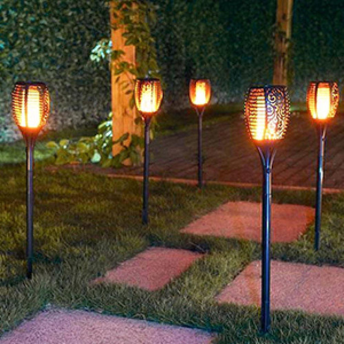 BESTA 54cm Lampe Flamme Solaire étanches IP65 Torche de Jardin Lumières Solaire de Flammes Exterieur Décoration pour Jardin Patio Chemins(4 Pack)