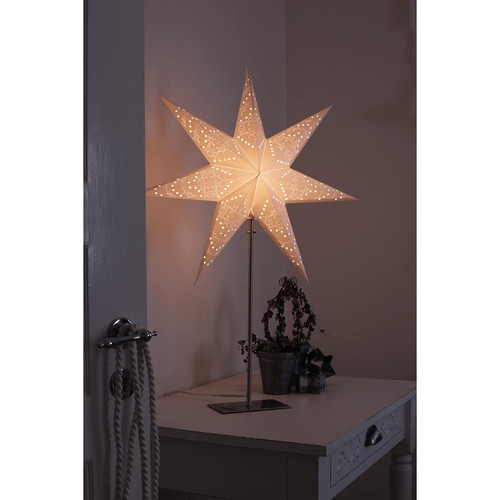 BESTA - Lampadaire étoile, métal/papier, environ 45 x 35 cm, carton quadri, crème BESTA  - Lampe etoile