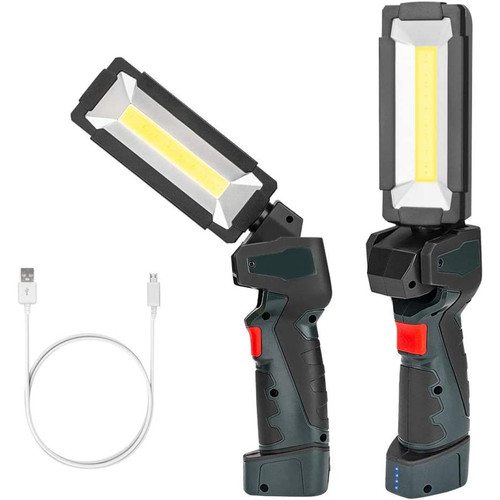 BESTA - Lampe de Travail COB de Poche LED, Lampe Portative d'inspection Rechargeable par USB avec Base Magnétique, Lanterne Ultra-Brillante à 5 Modes d'éclairage pour l'atelier de Bricolage - HanFei