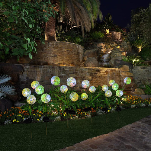 BESTA - Lampes solaires de jardin extérieures, lumières de jardin colorées imperméables lumières décoratives de fleur de pissenlit pour la pelouse de cour de patio de voie BESTA  - Fleur solaire