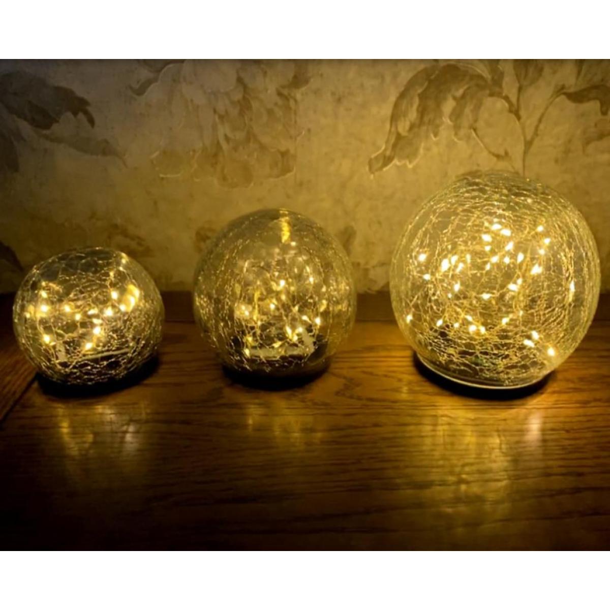 besta pièces ensemble de boules de verre solaire lumières de jardin lampe solaire blanc chaud lumière en verre