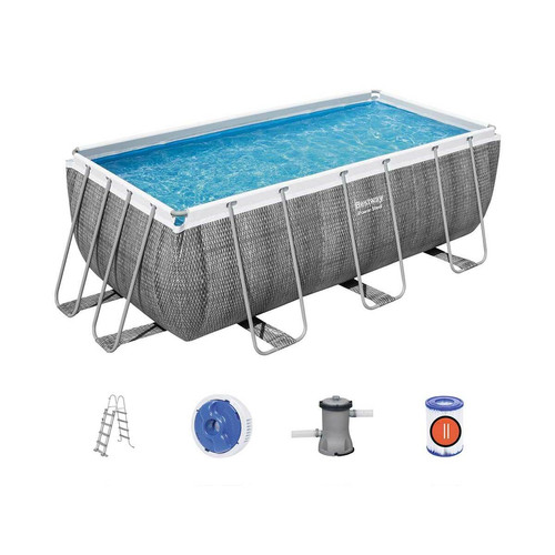 Piscine Tubulaire Kit piscine tubulaire rectangulaire Bestway Power Steel 4,12 x 2,01 x 1,22 m + 6 cartouches de filtration