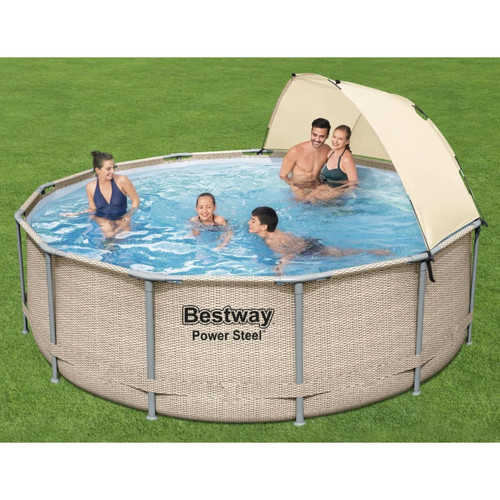 Bestway - Bestway Ensemble de piscine avec auvent Power Steel 396x107 cm Bestway  - Piscine autoportante bestway