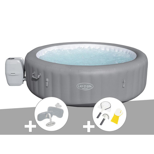 Bestway - Kit spa gonflable Bestway Lay-Z-Spa Grenada rond Airjet 6/8 places + 2 appuie-têtes + Kit de nettoyage - Lay z spa