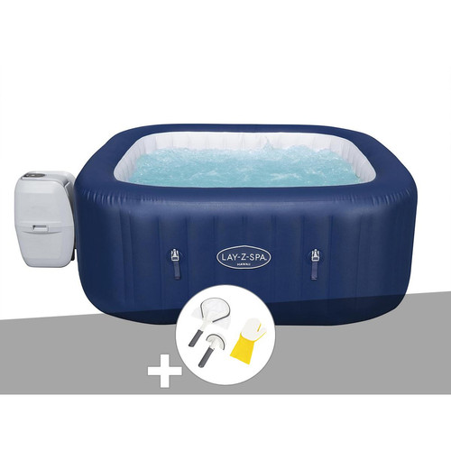 Bestway - Kit spa gonflable Bestway Lay-Z-Spa Hawaii carré Airjet 4/6 places + Kit de nettoyage - Lay z spa
