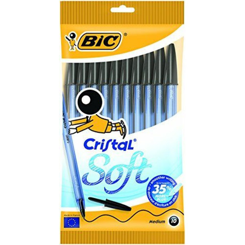 Bic - Bic Cristal Soft Stylo-bille non rétractable Noir Pochette de 10 Bic  - Bic - Les Rasoirs Rechargeables à la Française.