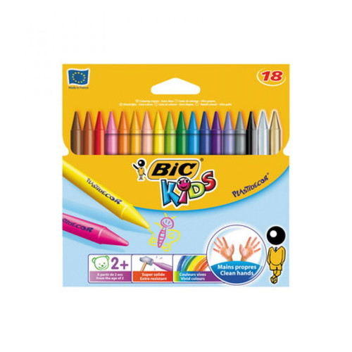 Crayon couleur bic kids super soft etui carton 12 unites + 1 taille-crayons