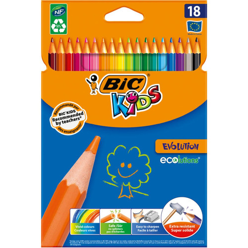 Bic - BIC KIDS Crayons de couleur Evolution ECOlutions, étui en () Bic  - Bic - Les Rasoirs Rechargeables à la Française.