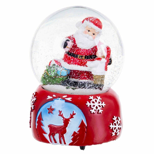 BigBuy Christmas - Boule de Noël Multicouleur Verre Polyrésine Père Noël 10,5 x 10,5 x 14,8 cm BigBuy Christmas  - Boule noel verre