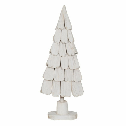 BigBuy Christmas - Sapin de Noël Blanc Bois de paulownia 38 x 20 x 100 cm BigBuy Christmas  - Figurine Noël Décorations de Noël