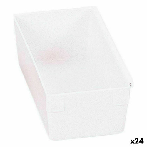 Boîte de rangement BigBuy Home Boîte Multiusage Modulaire Blanc 15 x 8 x 5,3 cm (24 Unités)