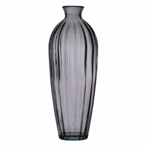 BigBuy Home - Vase Gris verre recyclé 12 x 12 x 29 cm BigBuy Home  - Décoration