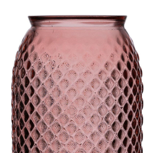 BigBuy Home -Vase 15 x 15 x 45 cm Rose verre recyclé BigBuy Home  - Vases