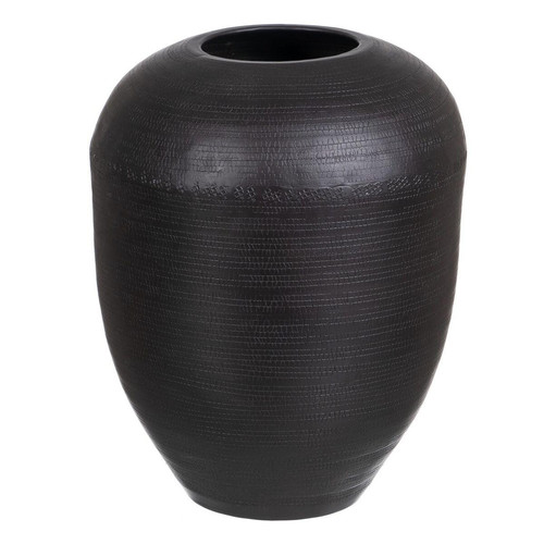 BigBuy Home - Vase 25,5 x 25,5 x 33 cm Noir Aluminium BigBuy Home  - Bonnes affaires Décoration