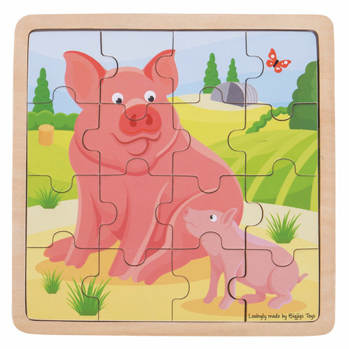 Bigjigs Toys - Puzzle Cochon et Porcelet en Bois Bigjigs Toys  - Puzzles Enfants