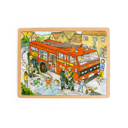 Bigjigs Toys - Grand puzzle de camion de pompiers Bigjigs Toys  - Puzzles Enfants