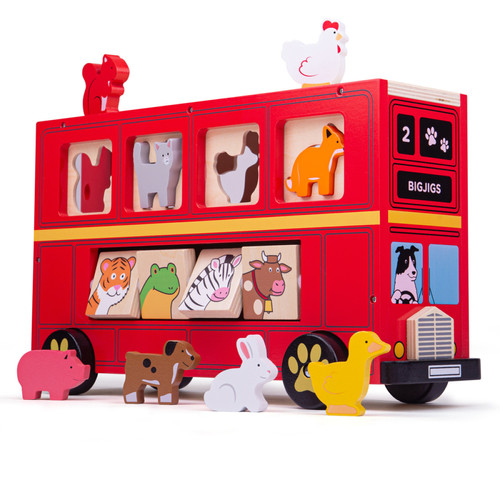 Bigjigs Toys - Bus trieur de formes en bois Bigjigs Toys  - Jeux & Jouets