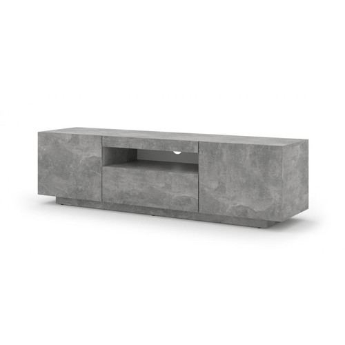 Bim Furniture - Meuble TV bas universel AURA 150 cm à suspendre ou à poser Béton sans LED - Meubles TV, Hi-Fi Design