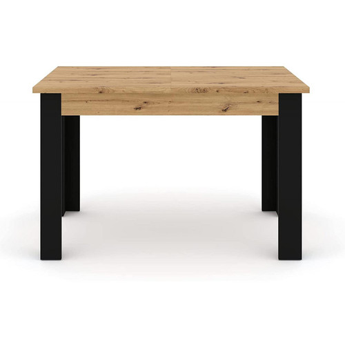 Tables à manger Table à rallonge Nuka H 120 - 160 cm en chêne artisan noir