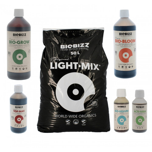 Biobizz - Pack Light.Mix 50 litres BIOBIZZ + engrais et stimulants Biobizz  - Biobizz