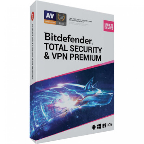 Bitdefender - Total Security & VPN Premium - Licence 1 an - 5 appareils - Antivirus et Sécurité