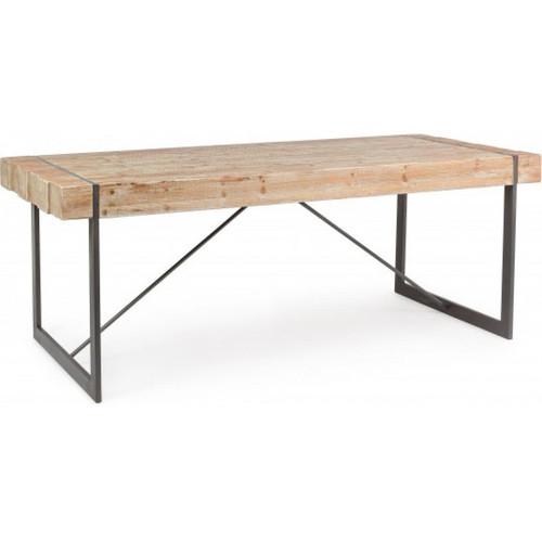 Tables à manger Bizzotto Table de salle à manger Garett table bois / métal 200 x 90 cm