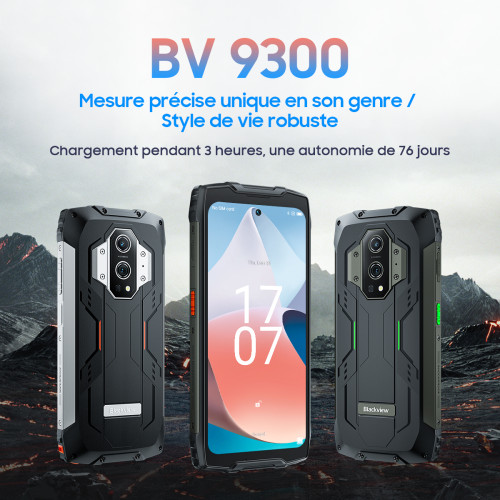 Blackview -Blackview BV9300 Téléphone Portable Android 12 12Go+256Go 15080mAh 50MP Mesure Laser Mobile 4G Smartphone - NOIR (Measuring Version) Blackview  - Découvrez notre sélection de smartphones