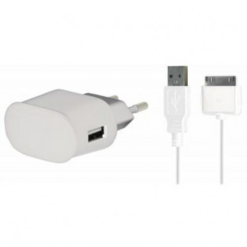 Connectique et chargeur pour tablette Blueway Blueway Mini chargeur de voyage 1A pour iPhone 3G/3GS/4/4S et iPod Touch Blanc
