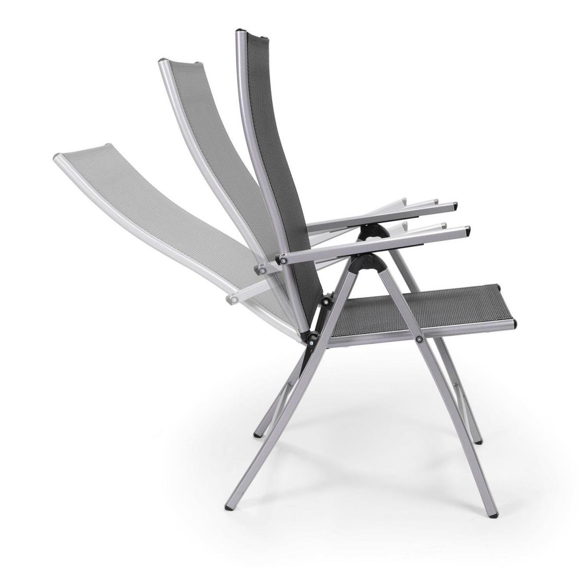 Argentée Blumfeldt Chaise de jardin aluminium Textilène 6 positions pliante 