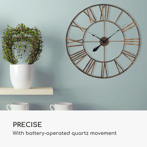 Horloges, pendules Horloge murale - Queensway Casa Chic by Blumfeldt 76 - cadre métallique silencieux - Cuivre