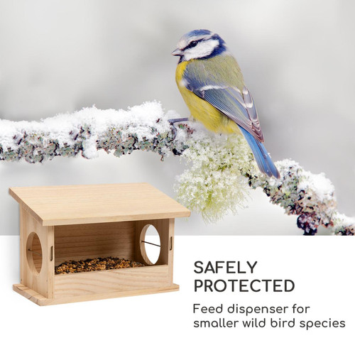 Blumfeldt Mangeoire pour oiseaux en bois naturel non traité Cordon de suspension Prêt à l'emploi
