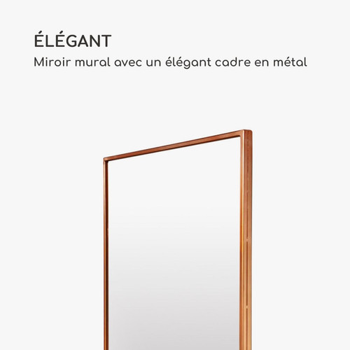 Miroirs Miroir mural - Blumfeldt Croxley - cadre métallique rectangulaire 70 x 50 cm - Doré