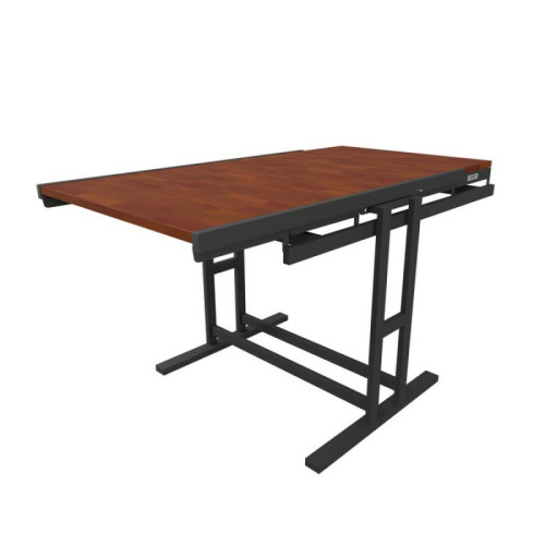 Blumie - Table modulable en Bois (L140 x l80 x H77 cm) convertible en Etagère - style industriel - Couleur Chêne naturel - Tables à manger Industriel