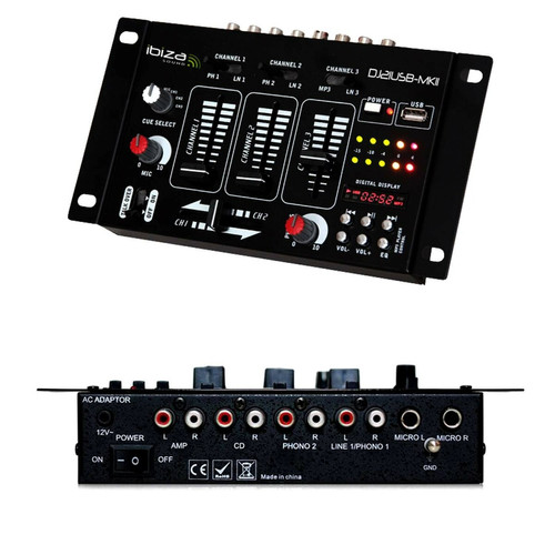 Packs DJ Pack Sono ampli 1000W+ enceintes 2x600W + Table de mixage+ Clé USB 32G