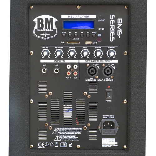 Packs DJ Système Sonorisation Complet 2200W Enceintes + Subwoofer USB/BLUETOOTH + Pieds - BM SONIC BMS1512