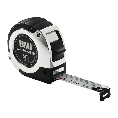 Bmi - Mètre-ruban de poche chrome longueur 5 m largeur 19 mm mm/cm EG II plastique aut Bmi - Mesurer & Tracer
