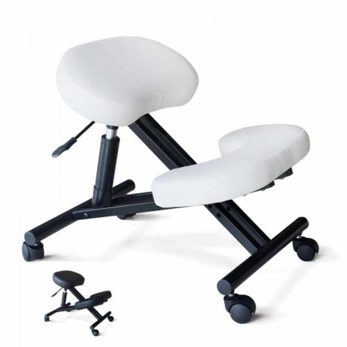 Bodyline - Healt And Massage - Chaise orthopédique suédoise en métal siège ergonomique Balancesteel, Couleur: Blanc - Bodyline - Healt And Massage