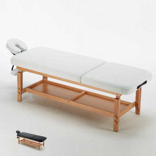 Bodyline - Healt And Massage - Table de massage fixe en bois professionnel 225 cm Comfort, Couleur: Blanc - Bodyline - Healt And Massage