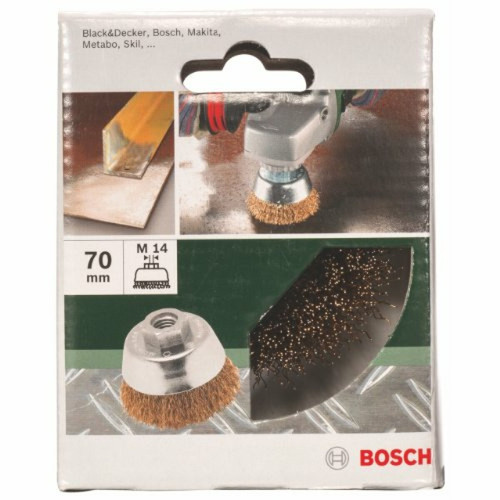 Bosch Bosch Accessories 2609256500 Brosse boisseau M14 Fils ondules laitonnes 70 mm