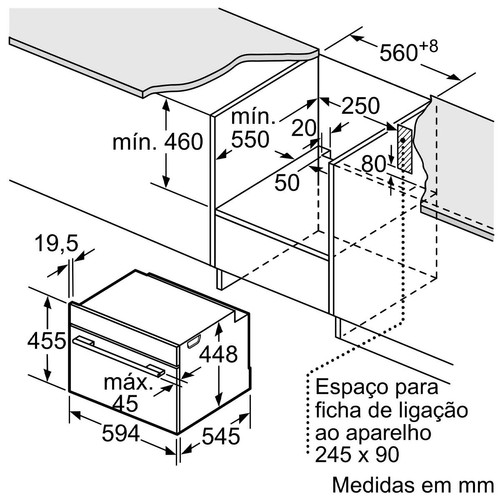 Four micro-ondes Microondas Empotrado Bosch 900W 36L Negro (CFA634GS1)