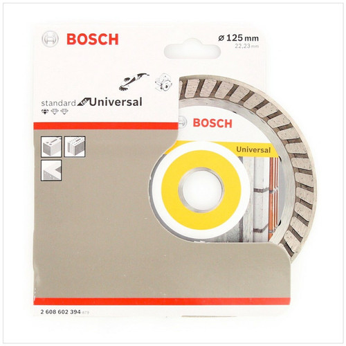 Accessoires meulage Bosch Bosch 125 mm Disque à tronçonner diamant turbo universel standard - 1 pièce (2608602394)