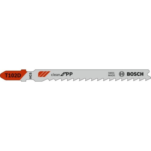Bosch - Lames de scies sauteuses HCS pour PP et PE T102D, carte de 5 lames Bosch  - Marchand Stortle
