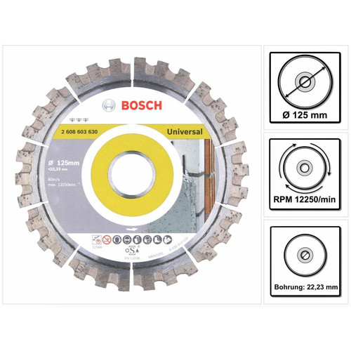 Bosch - Bosch Best for Universal Disque à tronçonner diamant 125 x 22,23 mm ( 2608603630 ) Bosch  - Marchand Zoomici