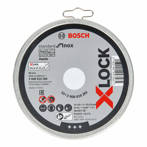 Bosch - Disque de coupe BOSCH X-Lock Standard 2608619266 Ø 11,5 cm (10 Unités) Bosch  - Poncer, Raboter & Défoncer