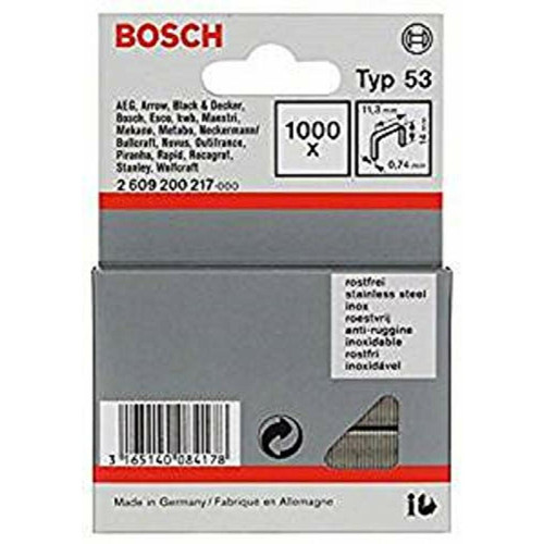 Bosch - Bosch 2609200217 Agrafe à fil fin Type 53 11,4 x 0,74 x 14 mm Bosch  - Marchand Stortle