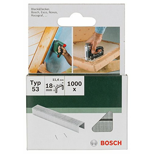 Bosch - Bosch 2609255824 Agrafes Ã  fil fin type 53 Largeur 11,4 mm Epaisseur 0,74 mm Longueur 18 mm 1000 piÃ¨ces Bosch  - Agrafes type 053