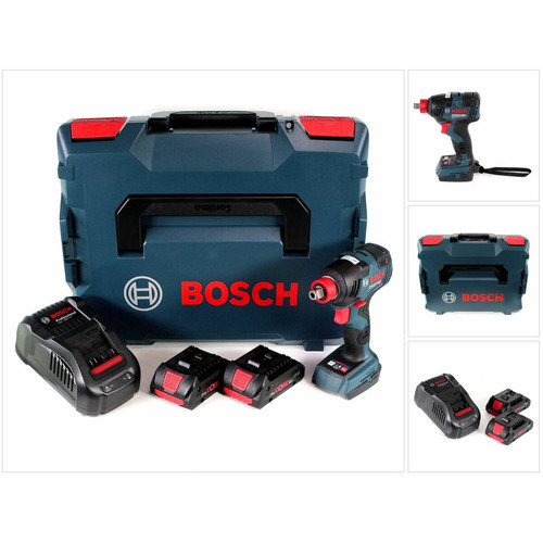 Boulonneuse Bosch Bosch GDX 18 V-200 C Professional 18 V Brushless Visseuse à chocs sans fil + Boîtier L-Boxx + 2x Batteries GBA 18 V 4,0 Ah ProCore + Chargeur ( 0 601 9G4 206 )