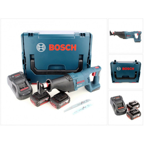 Bosch - Bosch GSA 18 V-Li Scie sabre sans fil 18V ( 060164J00B ) + Coffret de transport L-Boxx + 2 x Batteries 5,0Ah + Chargeur Bosch  - Chargeur bosch