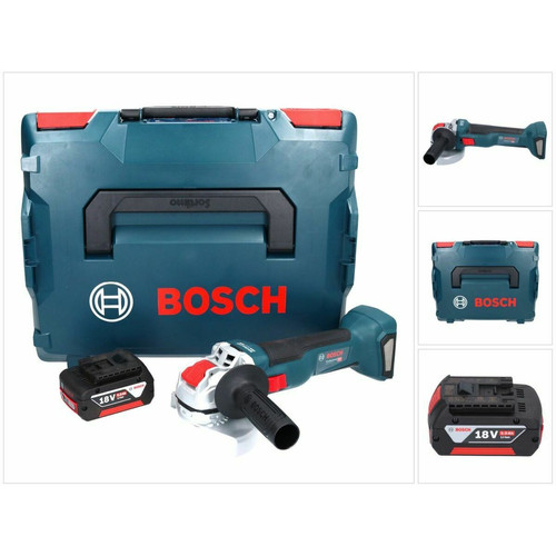 Meuleuses Bosch Bosch GWX 18V-10 Meuleuse d'angle sans fil Professional 18 V 125 mm X-LOCK Brushless + 1x Batterie 5,0 Ah + L-Boxx - sans chargeur