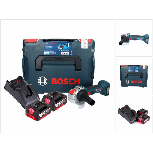 Bosch - Bosch GWX 18V-7 Professional Meuleuse angulaire sans fil 125mm Brushless X-LOCK 18V + 2x Batteries 5,0 Ah + Chargeur + Coffret Bosch  - Meuleuses